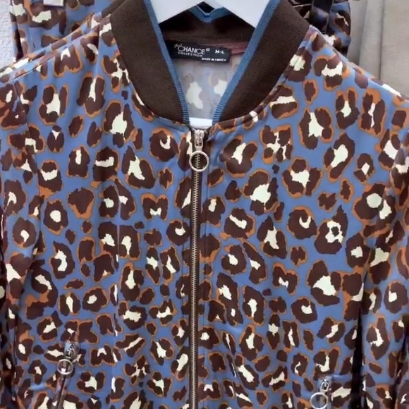 Set of Satin Bomber and Skirt - blue leopard print - Picture 6 of 8